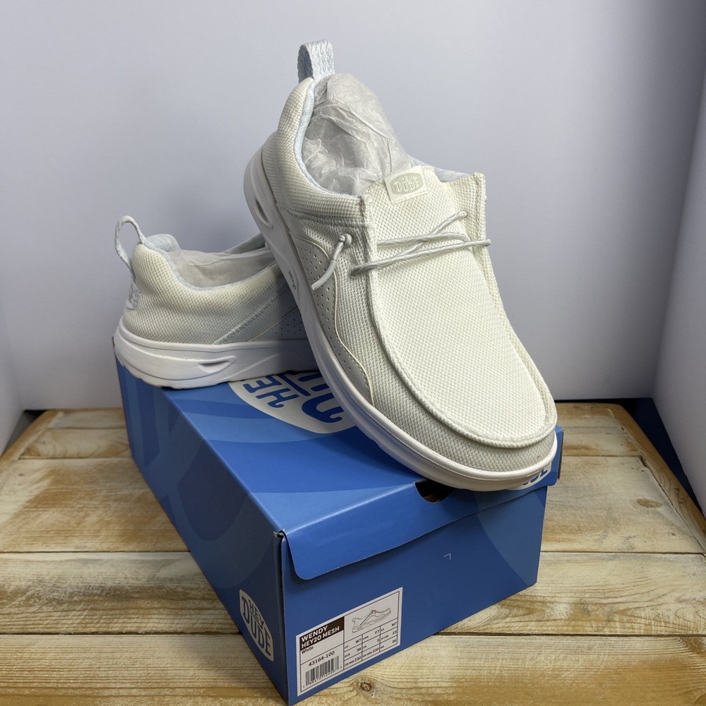 HEYDUDE Wendy Hey2O Mesh Casual Shoes White Womens 7